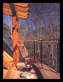 New balcony for a renovation of an historic mill in Albemarle County, Virginia, by Candace Smith Architect