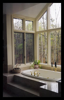 Modern master bath at new Virginia residence, by Candace Smith Architect