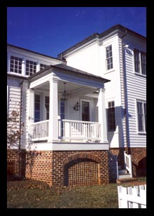 New porch and addition to historic Mt. Ida in Albemarle County, with addition details, designed by architect Candace Smith, AIA