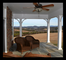 New craftsman style porch at new residence in Lexington, Virginia, designed by Candace Smith Architect